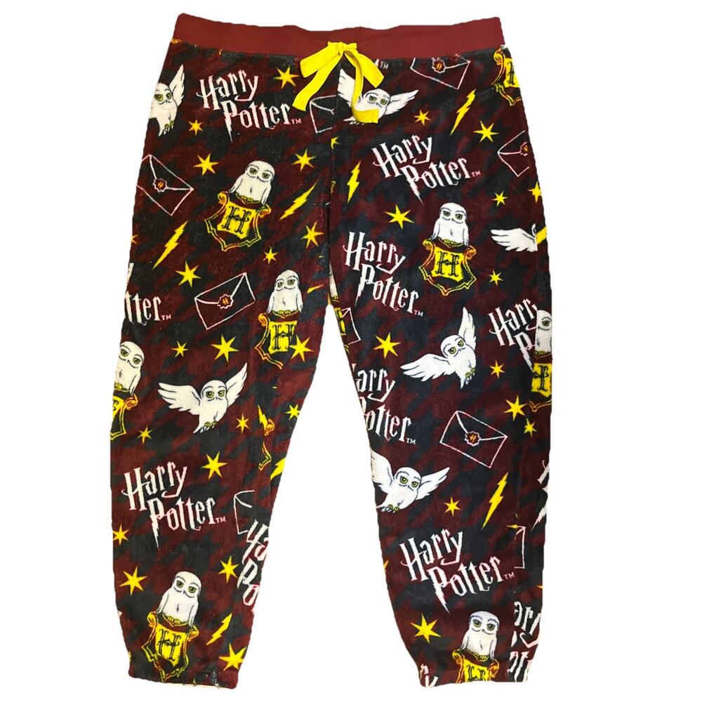 Harry Potter Hogwarts Hedwig Minky Fleece Sleep Lounge PJ Pants, sz 2X (18w-20w)